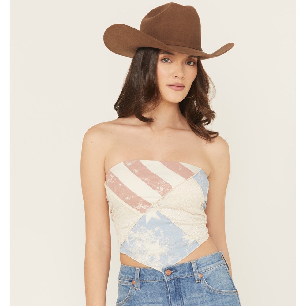 ORIGINALITY WOMEN'S AMERICAN FLAG BANDANA TOP